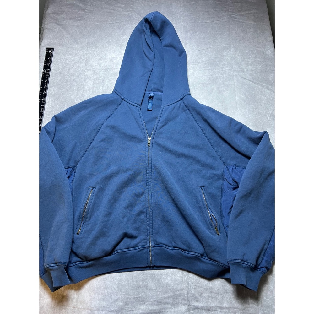SKIMS Outdoor Zip Up Hoodie Womens Medium Blue Raglan Cotton Utility Jacket